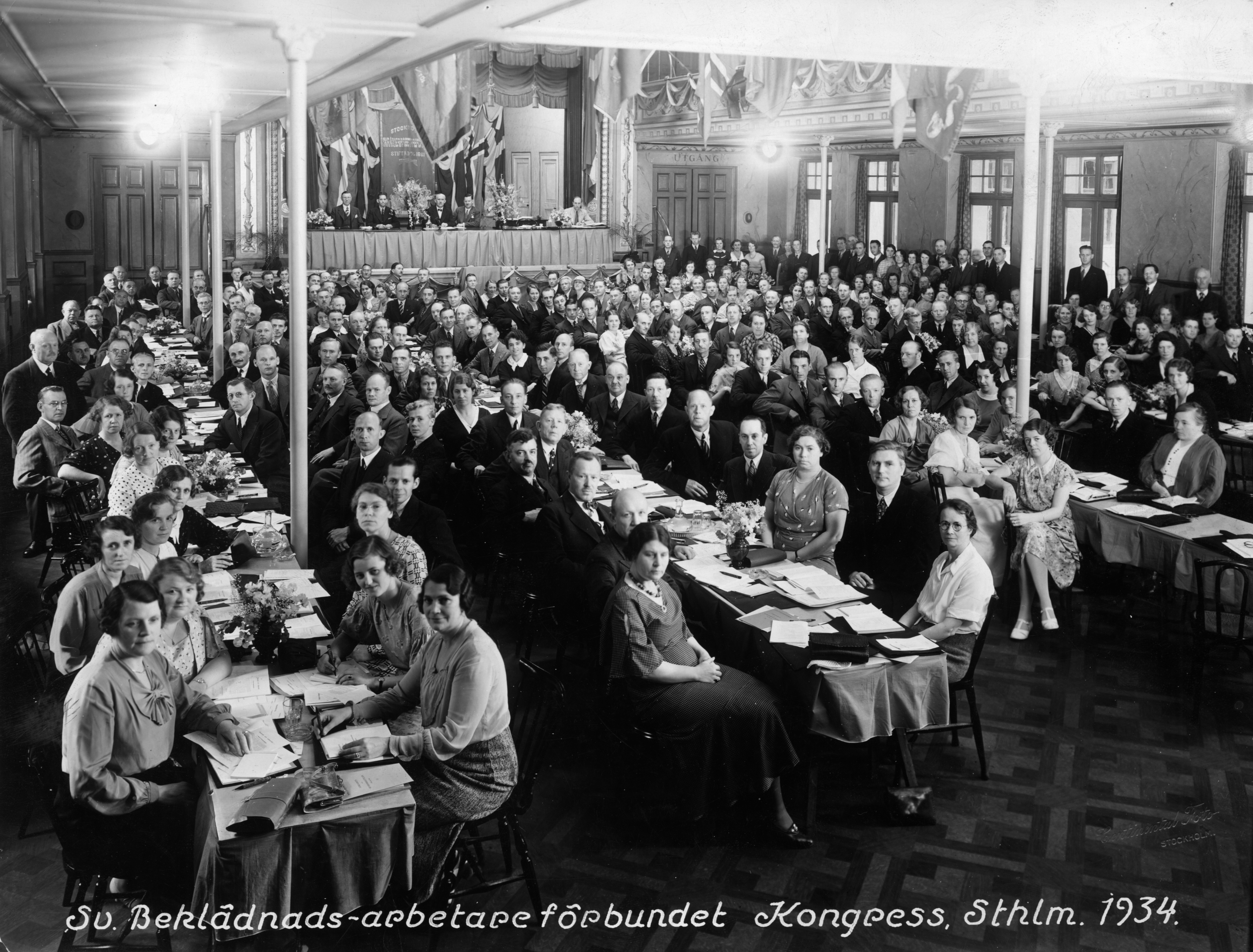 Svenska beklädnadsarbetareförbundets kongress 1934, Stockholm