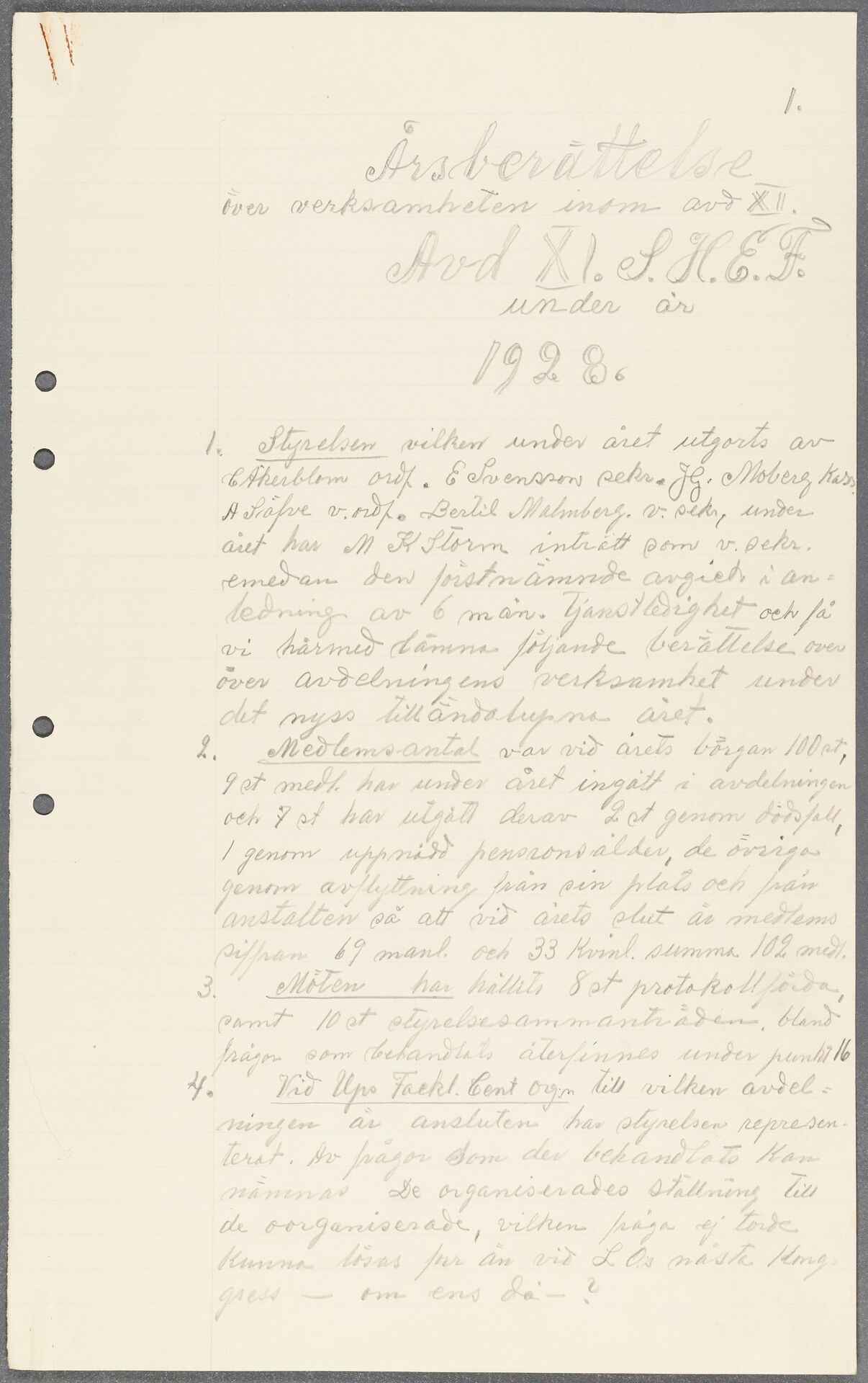 Sjukhuspersonals förbund Statens avd 035 Uppsala - annual report (1928)