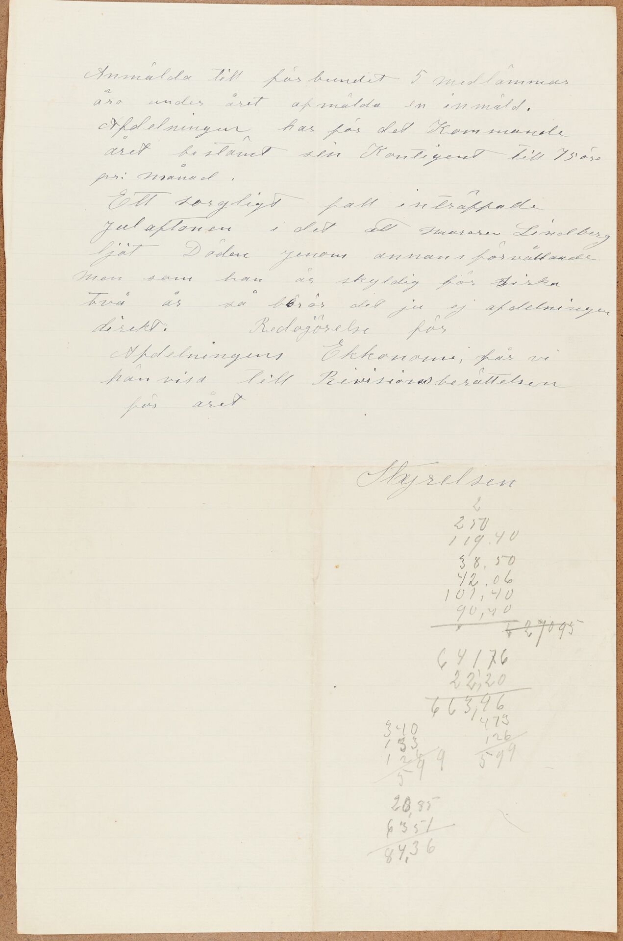 Byggnadsarbetareförbundet avd 025 (Murarna) Uppsala - annual report (1903)