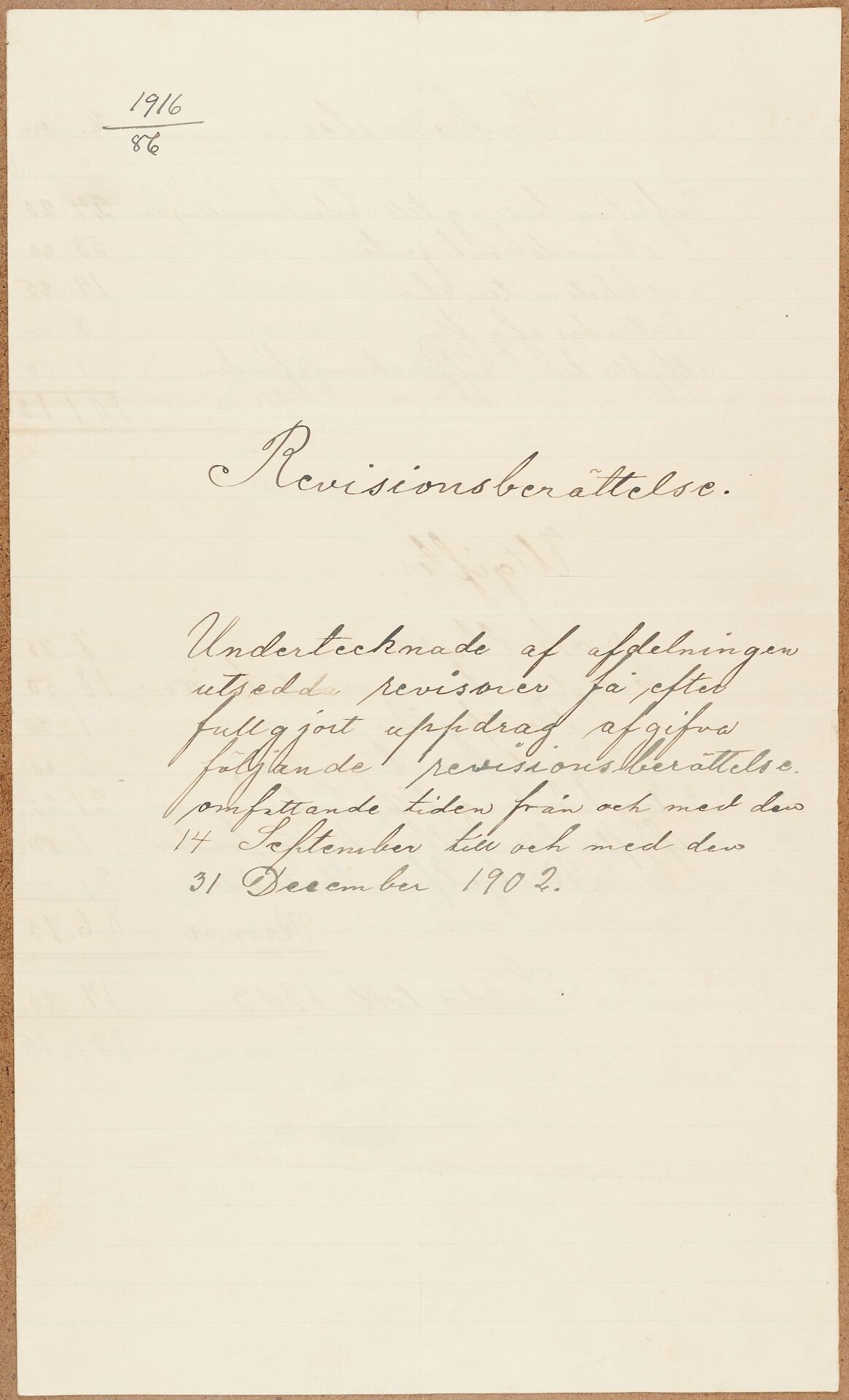 Gjutareförbundet avd 030 Uppsala - financial statement (1902)