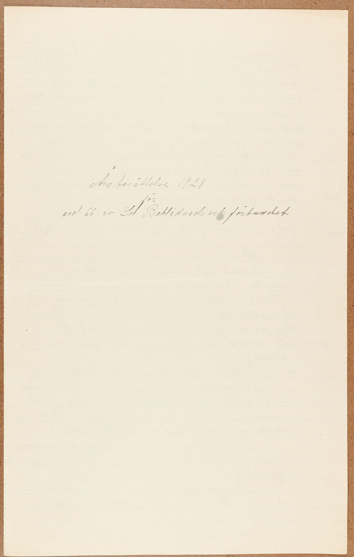 Beklädnadsarbetareförbundet avd 066 Uppsala - annual report (1928)
