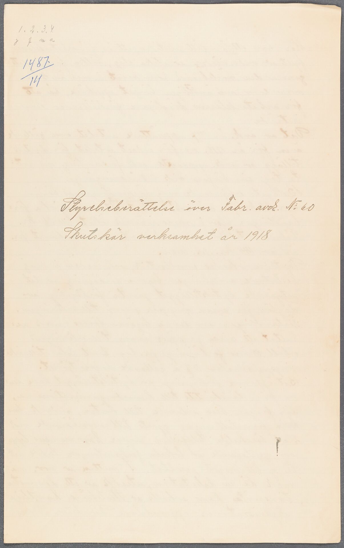 Pappersindustriarbetareförbundet avd 002 Skutskär - annual report (1918)