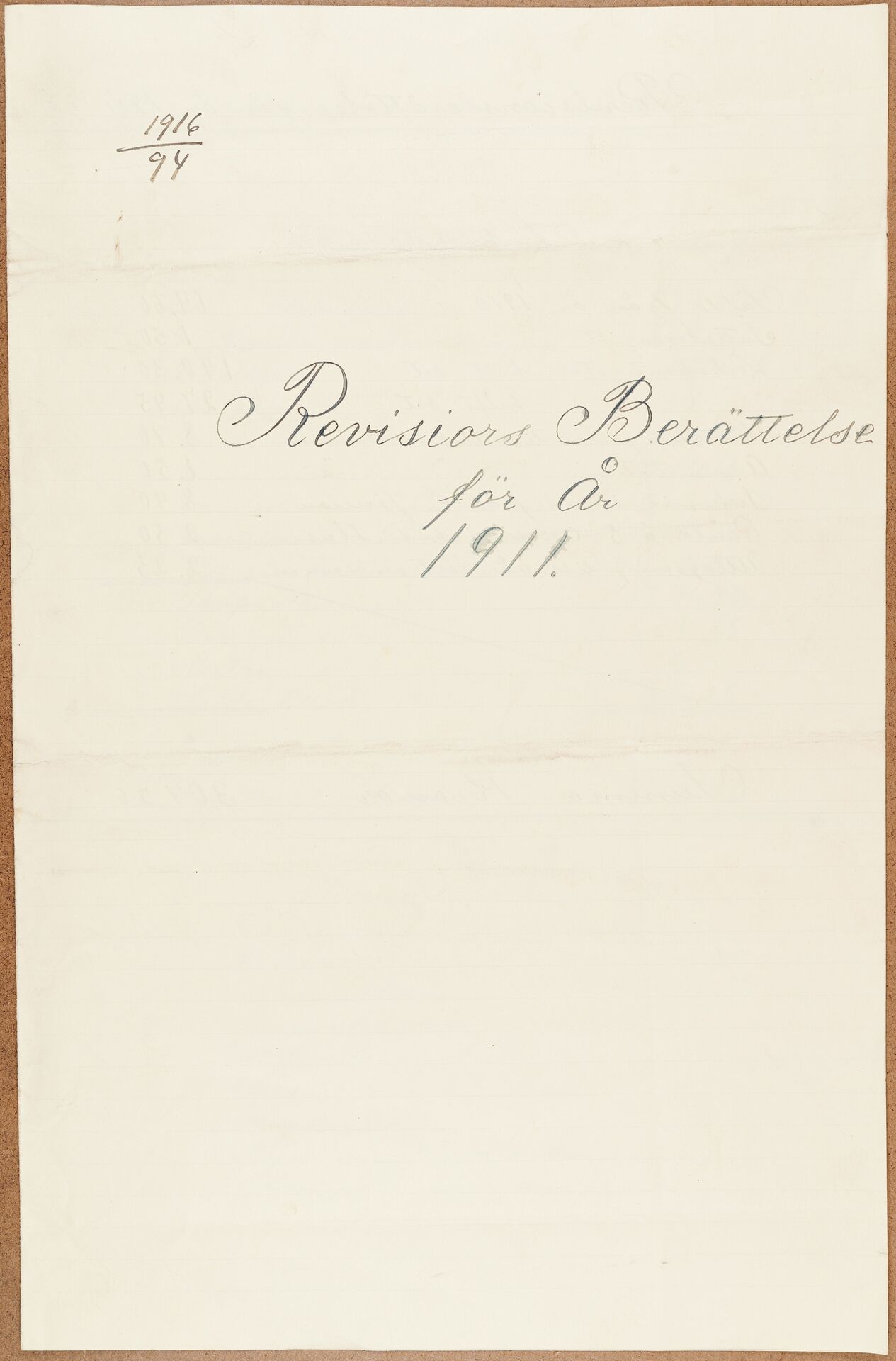 Gjutareförbundet avd 030 Uppsala - financial statement (1911)