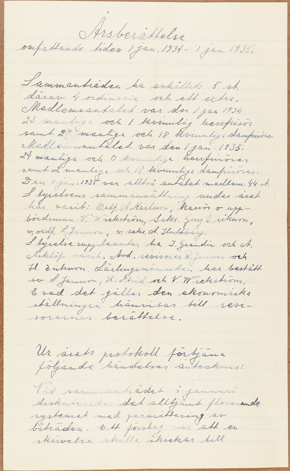 Frisöranställdas förbund avd 010 Uppsala - annual report (1934)