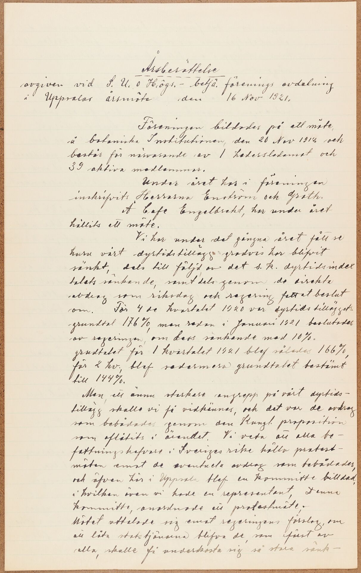 Akademis Betjänte Uppsala - annual report (1921)