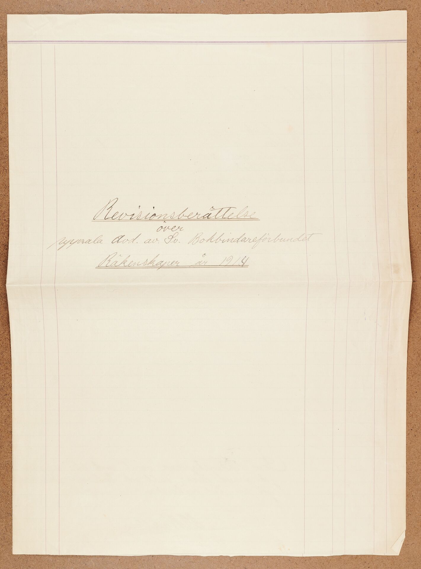 Bokbindareförbundet avd Uppsala - financial statement (1914)